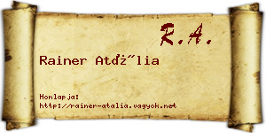 Rainer Atália névjegykártya